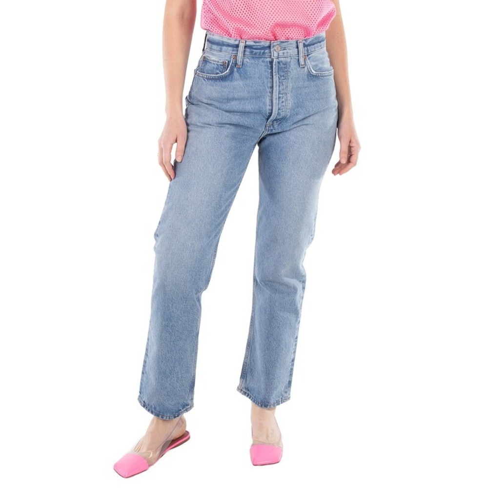 AGOLDE 90's Pinch High Rise Straight Leg Jeans Light Wash Denim Women's 23